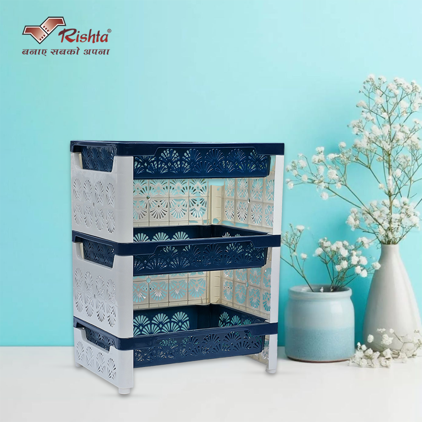 Rishta® Flora Multipurpose Storage Rack - 3 Layer - Image 6