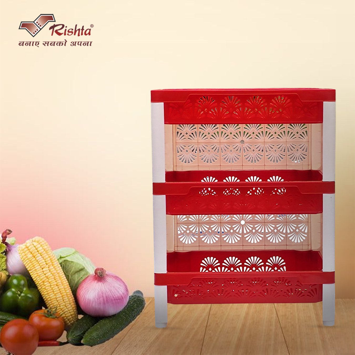 Rishta® Flora Multipurpose Storage Rack - 3 Layer - Image 3