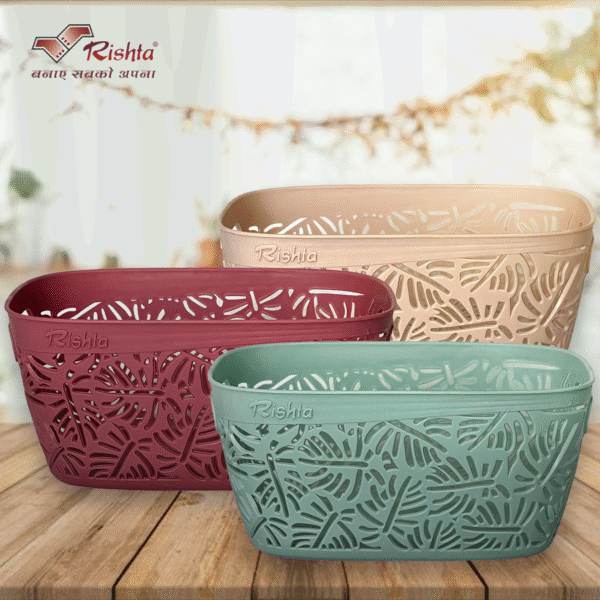 Rishta® Monstera Storage Basket - Set of 3 (Without Lid)